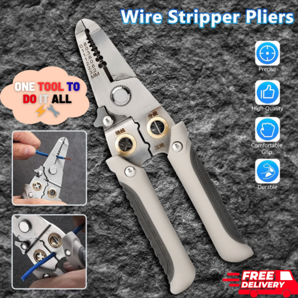 🔧⚡ Multifunctional Wire Stripper Crimper Cable Cutter Pliers (New)